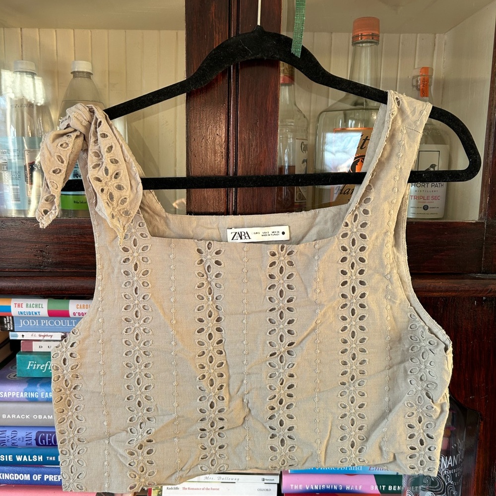 Zara eyelet crop top